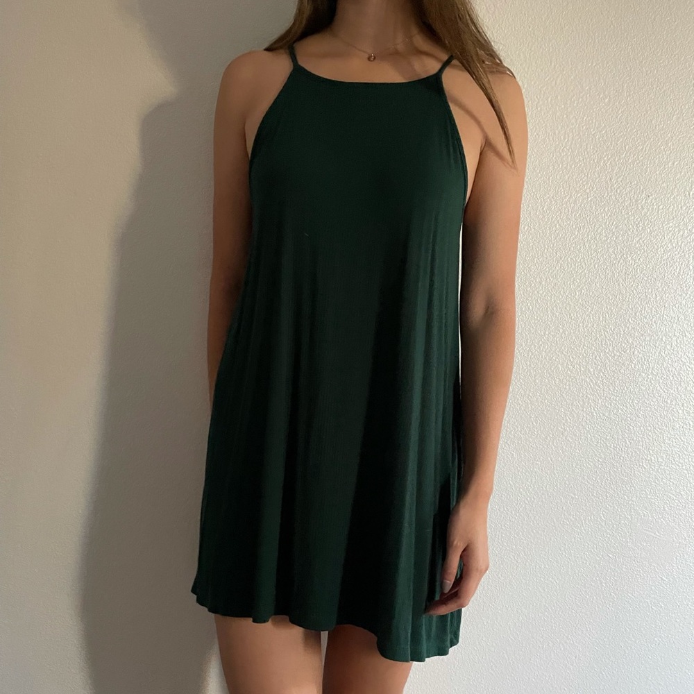 F21 green ribbed dress